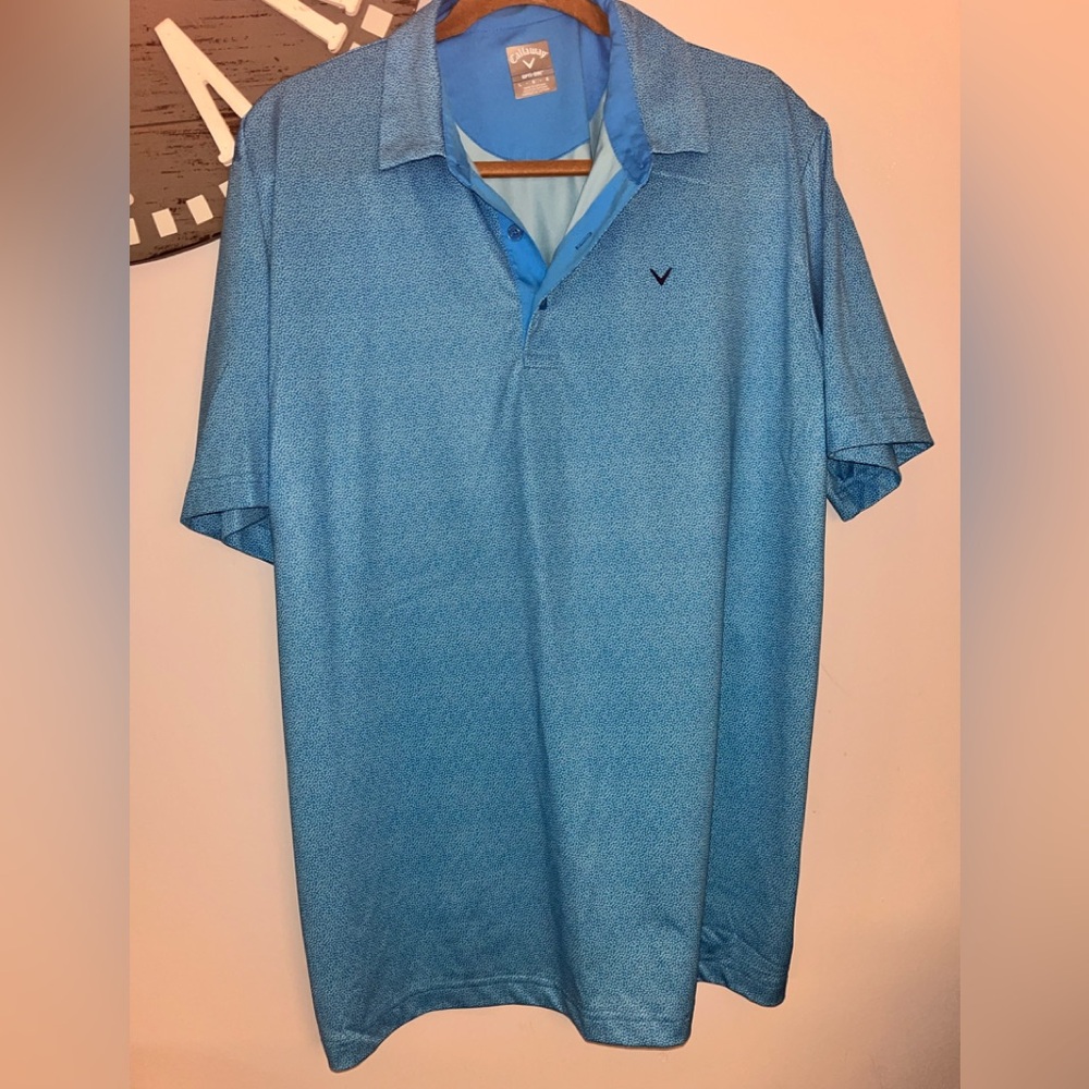 NWOT Callaway opti dry blue golf polo shirt size large